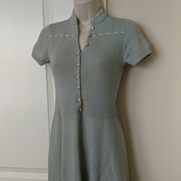 1950s 1960s St John for Saks 5th Avenue Blue Knit Dress - Picture 3 of 9